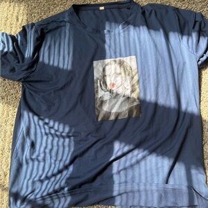 Navy Graphic Tee with Artistic Print